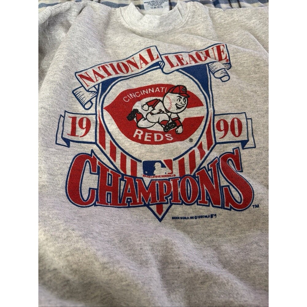 Vintage 1990 Cincinnati Reds National League Champions Crewneck Sweatshirt L